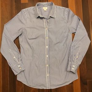 J. Crew Striped Button Top